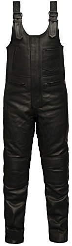 Skintan CE Armored Leder Motorrad Latzhose Hosen