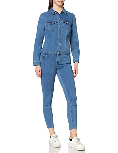 ONLY Damen ONLRAIN Life REG JUMPSUI ANK DNM Box Jumpsuit, Medium Blue Denim, S