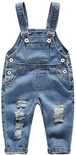 Ladyful Baby Kleinkind Jungen Mädchen Latzhose Jeans Hosen Overall Lange...