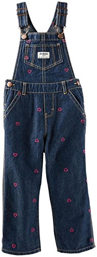 OshKosh B'Gosh Latzhose mit Herzen Bestickt Jeans Mädchen Girl Pant Jeanshose...